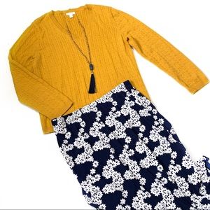 Charter club yellow V-neck pullover sweater